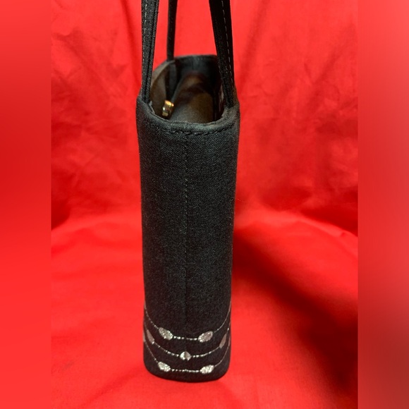 Kate Spade New York Black Canvas Mini Tote Handbag Silver Dot Detail 7”7.5”2.5” - Picture 3 of 14